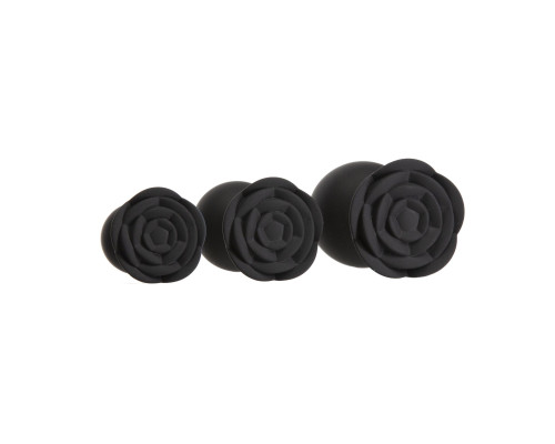 Набір силіконових анальних пробок BMS Roses Til’ Dawn Silicone Anal Plug Kit Starter Kit Black