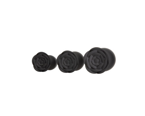 Набір силіконових анальних пробок BMS Roses Til’ Dawn Silicone Anal Plug Kit Starter Kit Black