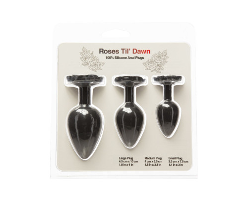 Набір силіконових анальних пробок BMS Roses Til’ Dawn Silicone Anal Plug Kit Starter Kit Black
