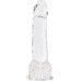 Прозорий фалоімітатор на присосці ADDICTION — Clear Dildo with Balls 8″, віброкуля в подарунок