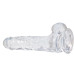 Прозорий фалоімітатор на присосці ADDICTION — Clear Dildo with Balls 8″, віброкуля в подарунок