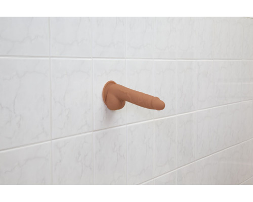 Фалоімітатор ADDICTION Steven 7.5" Silicone Dong Caramel, віброкуля в подарунок