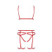 Комплект білизни Passion Exclusive MAGALI SET OpenBra XXL/XXXL, red, стрепи, ліф, трусики і пояс