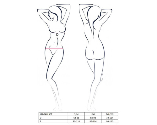 Комплект білизни Passion Exclusive MAGALI SET OpenBra XXL/XXXL, red, стрепи, ліф, трусики і пояс