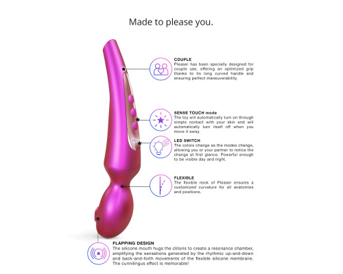 Стимулятор для клітора Love To Love Pleaser Iridescent Berry, ефект постукування, 5 режимів