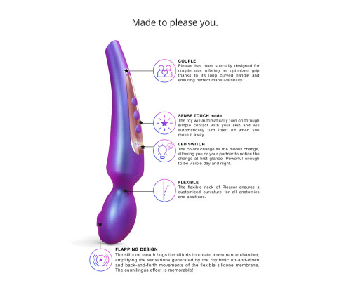 Стимулятор для клітора Love To Love Pleaser Iridescent Night, ефект постукування, 5 режимів
