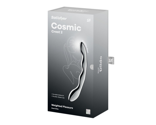 Металевий дилдо Satisfyer Cosmic Crest 2, двосторонній, можна нагрівати й охолоджувати