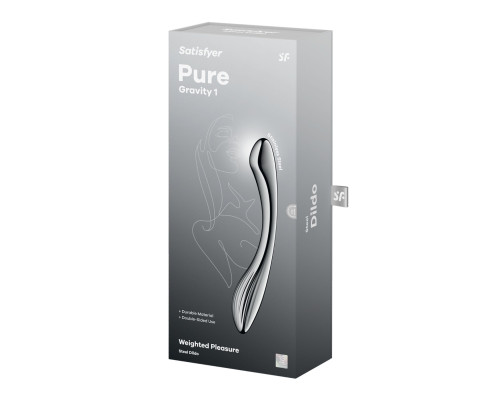 Металевий дилдо Satisfyer Pure Gravity 1, двосторонній, можна нагрівати й охолоджувати, 939 г
