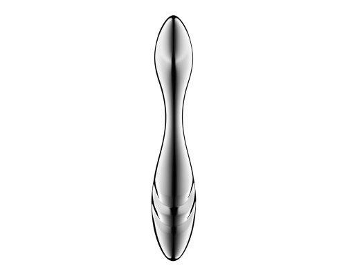 Металевий дилдо Satisfyer Pure Gravity 3, двосторонній, можна нагрівати й охолоджувати, дуже важкий