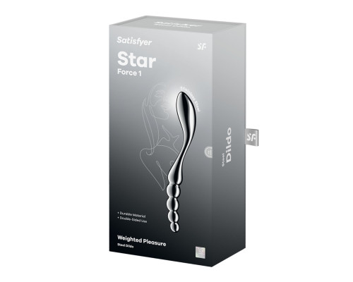 Металевий дилдо Satisfyer Star Force 1, двосторонній, можна нагрівати та охолоджувати