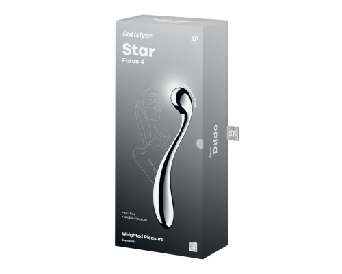Металевий дилдо Satisfyer Star Force 4, двосторонній, можна нагрівати та охолоджувати, дуже важкий
