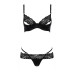 Комплект білизни Passion Exclusive NORTH SET L/XL, black, ліф і трусики з елементами під латекс