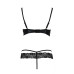Комплект білизни Passion Exclusive NORTH SET L/XL, black, ліф і трусики з елементами під латекс