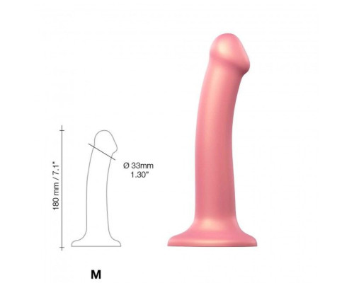 Насадка для страпону Strap-On-Me Mono Density Dildo Rose M (м'ята упаковка!!!)