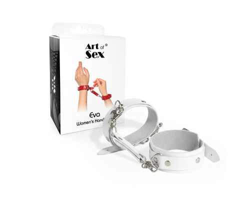 Наручники із екошкіри Art of Sex - Eva, колір білий