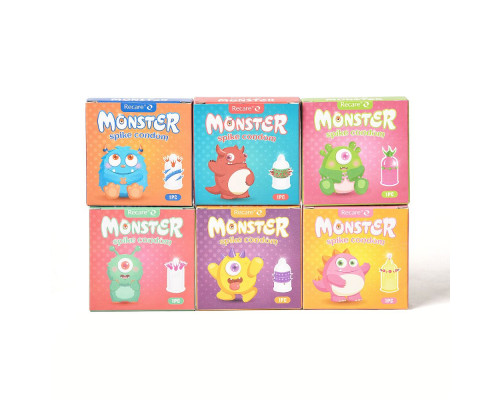 Насадка на член Recare Blue Monster Spike Condom (презерватив з вусиками та спіраллю шипів)