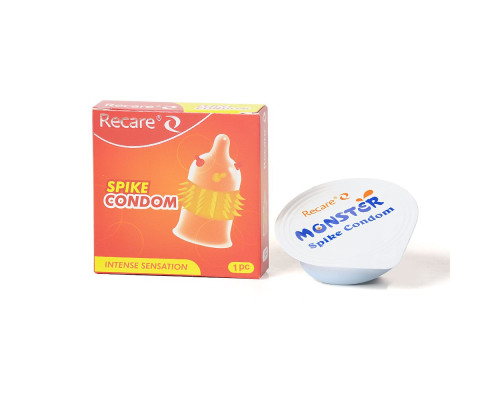Насадка на член Recare Spike Condom Orange (презерватив з вусиками та шипами)
