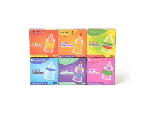 Насадка на член Recare Spike Condom Orange (презерватив з вусиками та шипами)