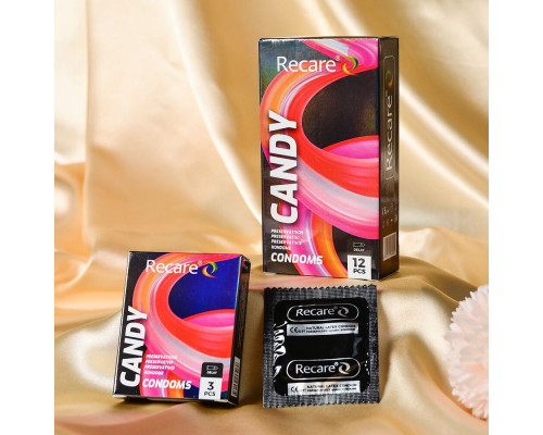 Презервативи Holographic Recare Delay Candy Condoms 3 шт, пролонгувальний ефект, цукерковий аромат