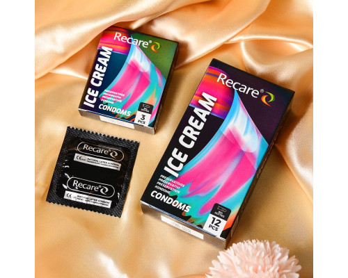 Презервативи Holographic Recare Ice Cream Big Dotted Condoms 3 шт, з пухирцями, аромат: морозиво