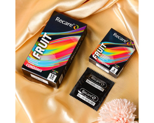 Презервативи Holographic Recare Fruit Flavour Condoms 12 шт, аромати: м'ята, банан, полуниця