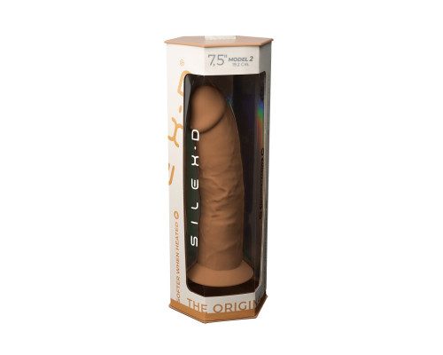 Фалоімітатор SilexD Henry Caramel (MODEL 2 size 7.5in), двошаровий, силікон + Silexpan, діаметр 4,8 см