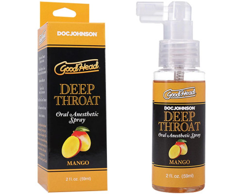 Спрей для мінету Doc Johnson GoodHead DeepThroat Spray - Mango 59 мл для глибокого мінету