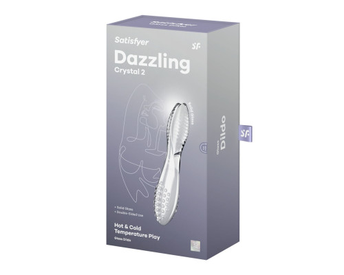 Двосторонній скляний дилдо Satisfyer Dazzling Crystal 2 Transparent