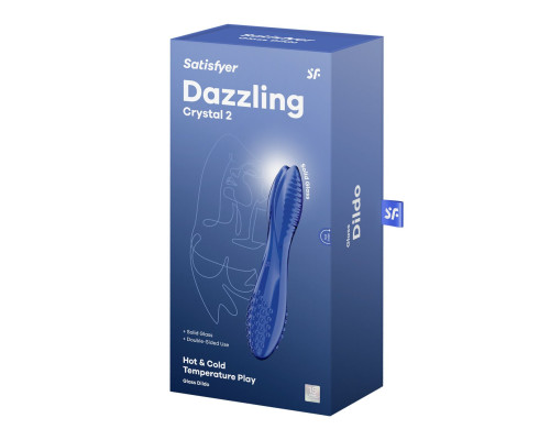 Двосторонній скляний дилдо Satisfyer Dazzling Crystal 2 Blue