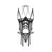 Корсет Obsessive Dominna cupless corset & crotchless thong 2XL/3X
