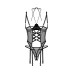 Корсет Obsessive Dominna cupless corset & crotchless thong 2XL/3X