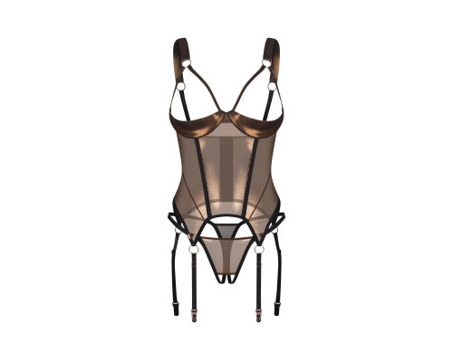 Корсет Obsessive Soranna cupless corset & crotchless thong S/M