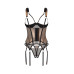 Корсет Obsessive Soranna cupless corset & crotchless thong 2XL/3XL