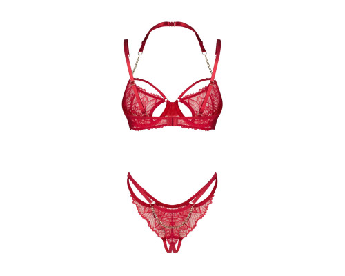 Комплект Obsessive Matildea 2-pcs crotchless set L/XL