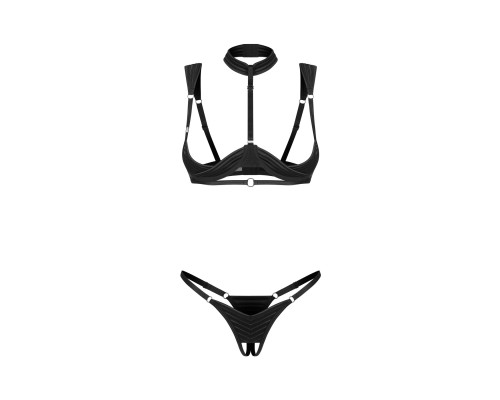 Комплект Obsessive Roccele 2-pcs crotchless set L/XL