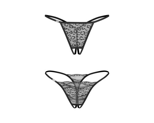 Набір трусиків з доступом Obsessive Bianca 2-pack crotchless thong 2XL/3XL