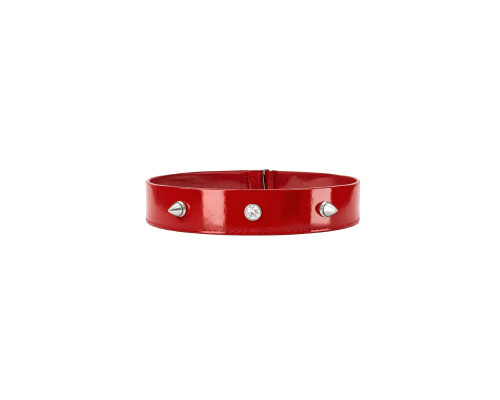 Лакований чокер з шипами Art of Sex - Mistress, колір червоний, розмір S