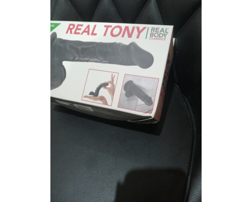 Фалоімітатор Real Body — Real Tony Black, TPE, діаметр 3,5 см (м'яте паковання!!!)
