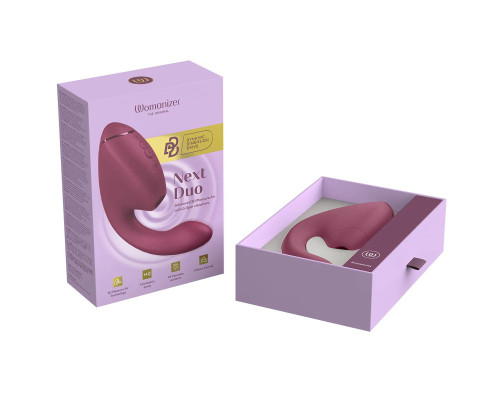 Подвійний вакуумний кліторальний стимулятор з вібрацією Womanizer Next Duo - Dusky Pink