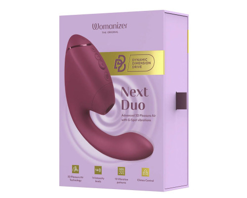 Подвійний вакуумний кліторальний стимулятор з вібрацією Womanizer Next Duo - Dusky Pink
