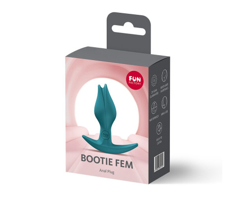 Анальна пробка Fun Factory BOOTIE FEM Bottle Green, у вигляді бутона, діаметр 2,9 см, тонкий обмежувач