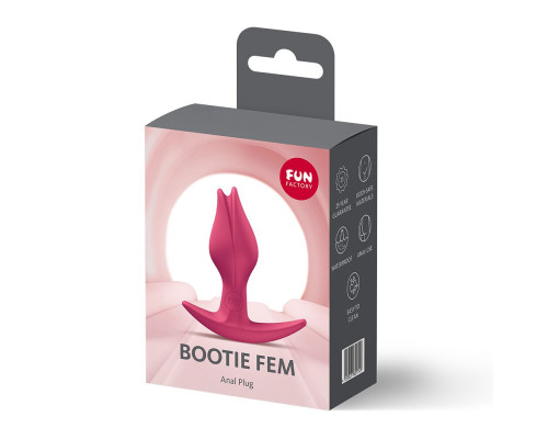 Анальна пробка Fun Factory BOOTIE FEM Raspberry, у вигляді бутона, діаметр 2,9 см, тонкий обмежувач