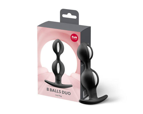 Анальні кульки Fun Factory B BALLS DUO Black, ефект вібрації, діаметр 3,2 та 3,6 см