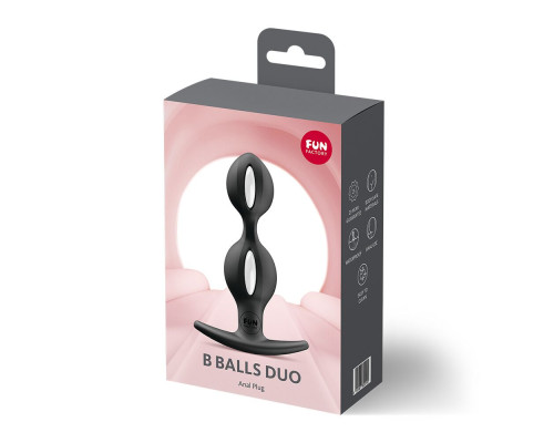 Анальні кульки Fun Factory B BALLS DUO Black, ефект вібрації, діаметр 3,2 та 3,6 см