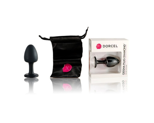 Анальна пробка Dorcel Geisha Plug Diamond M з кулькою всередині, створює вібрації, макс. діам. 3,2см