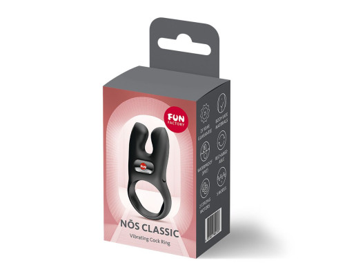 Ерекційне віброкільце з подвійною стимуляцією клітора Fun Factory NŌS CLASSIC Black, 2 мотори