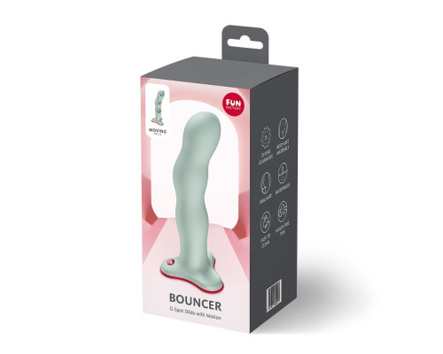 Фалоімітатор Fun Factory BOUNCER Light Green, кульки всередині, ефект вібрації, діаметр 3,9 см