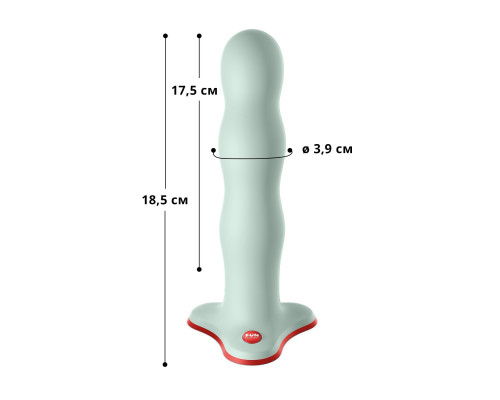 Фалоімітатор Fun Factory BOUNCER Light Green, кульки всередині, ефект вібрації, діаметр 3,9 см