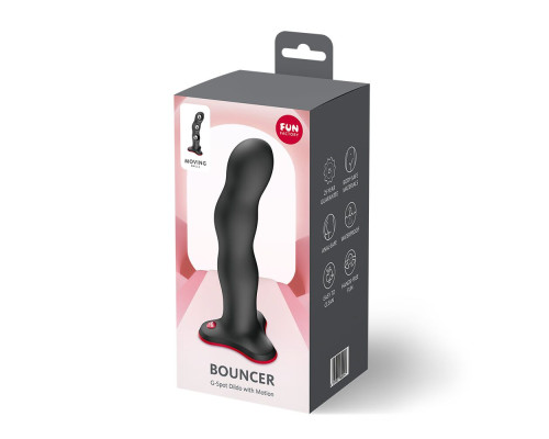 Фалоімітатор Fun Factory BOUNCER Black, кульки всередині, ефект вібрації, діаметр 3,9 см