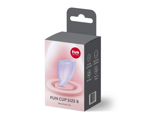 Менструальна чаша Fun Factory FUN CUP SIZE B Purple, багаторазова, діаметр 4,3 см, об’єм 30 мл